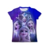 Kawaii Anna Elsa Frozen T Shirt Girl Tops Tees Kids Girls Clothes Disney T-shirts Children Short Sleeve Birthday Party Costume 6