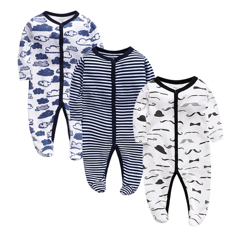 2021-Baby-One-piece-Cotton-Foot-closed-Romper-Newborn-Baby-Long-sleeve ...