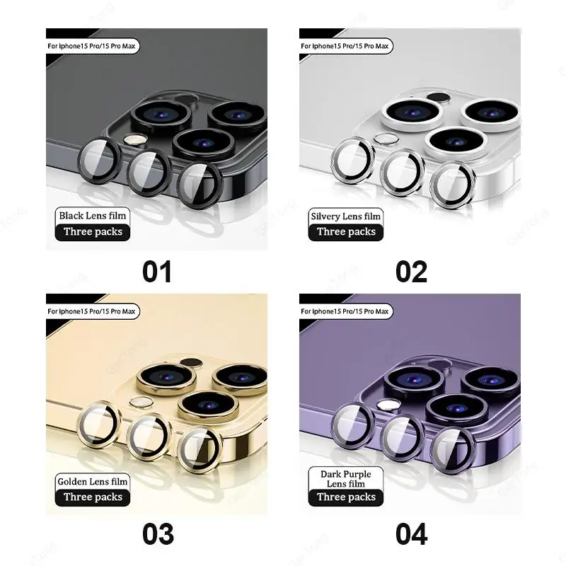 Protecteur d'appareil photo pour iphone 15pro Max 14 Plus, couvercle de protection d'objectif complet en alliage pour iphone 15 Pro_voghion.com