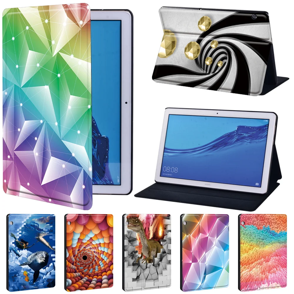 Capa para Tablet com Suporte de Couro Capa para Huawei Mediapad t3 8.0 t3 10 t5 10 10.1 m5 Lite 10.1 m5 10.8 m5 Lite 8
