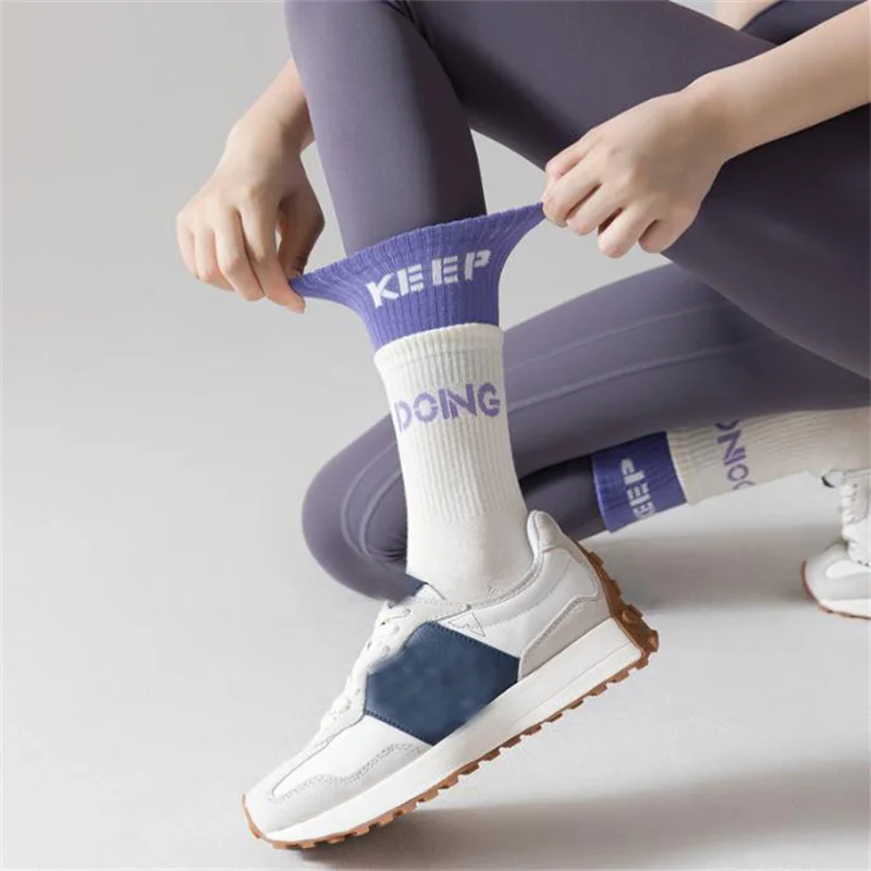 1/2/4/6 Pairs Mid Calf Yoga Socks Pilates Socks Silicone Non-slip Fitness Indoor Dance Gymnastic Training Sock sports socks,pilates socks