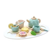 Wooden Children Simulation Afternoon Tea Set Toy Pretend Play Food Learning Role Play Game Early Educational Toys for Toddlers G 3