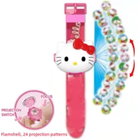 Sanrio Hello Kitty Toys Set 3D Projection Digital Watch Cinnamoroll Kuromi Melody Anime Action Figures Model Toy Kid Gift 2