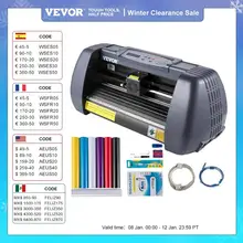 VEVOR Vinyl Cutter Machine Computer Windows Software 3 Blades Pen Holder 14Inch 375MM Max Paper Feed Printer Cutting Plotter