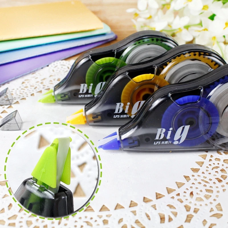 3 Pcs/Set Transparent Correction Tape Student Large Capacity 12m Length Cute Kawaii Office 3 Colors School Supplies Stationery