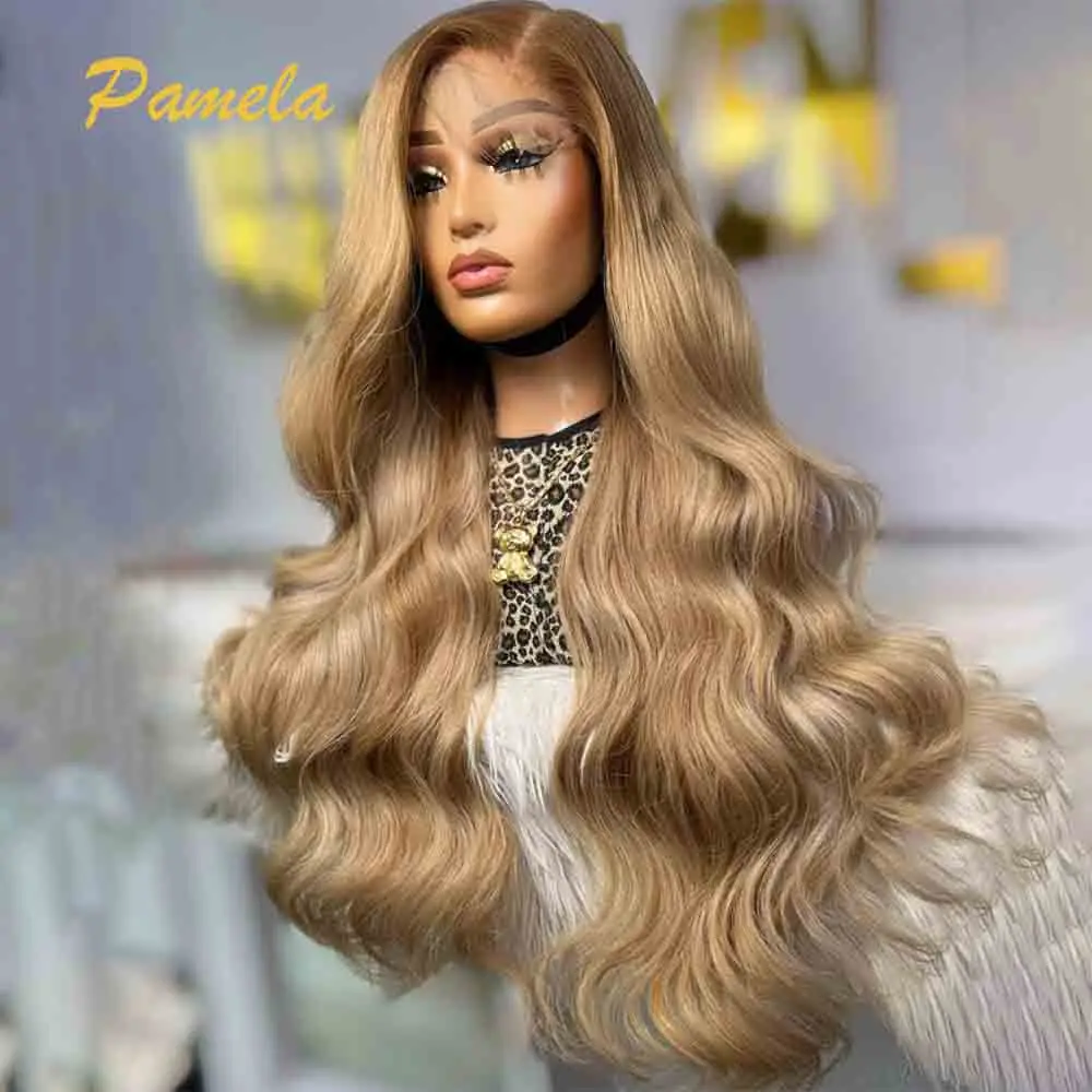 Highlight 250% High Density Wear and Go Glueless Wig Brown 13x4 Body Wave HD Transparent Lace Frontal Human Hair Wigs For Women