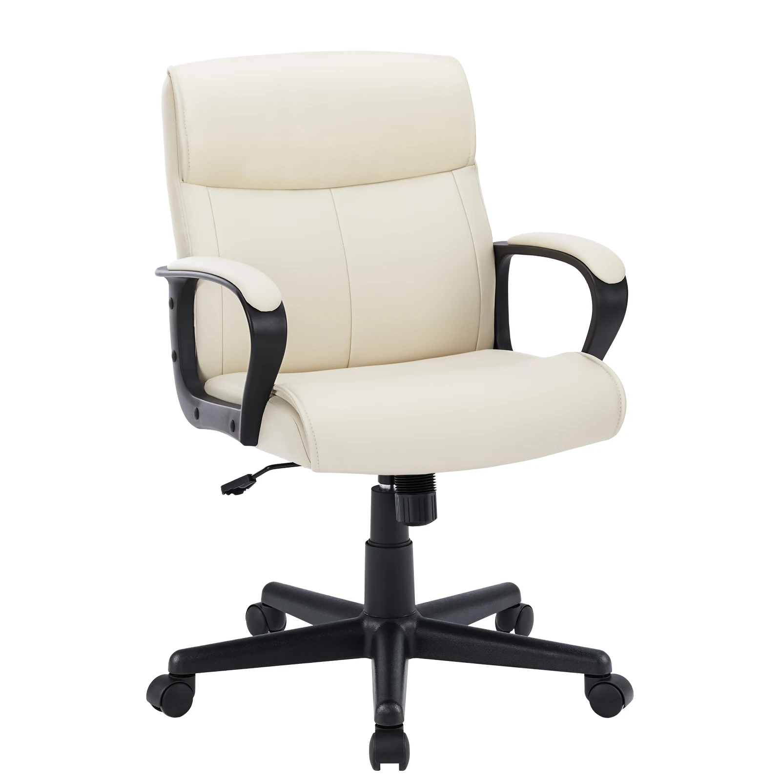 JHK PU Leather Ergonomic Padded Living Room Rocking Gaming Chairs Adjustable Height Rolling Swivel Wheel With Lumbar Support 3