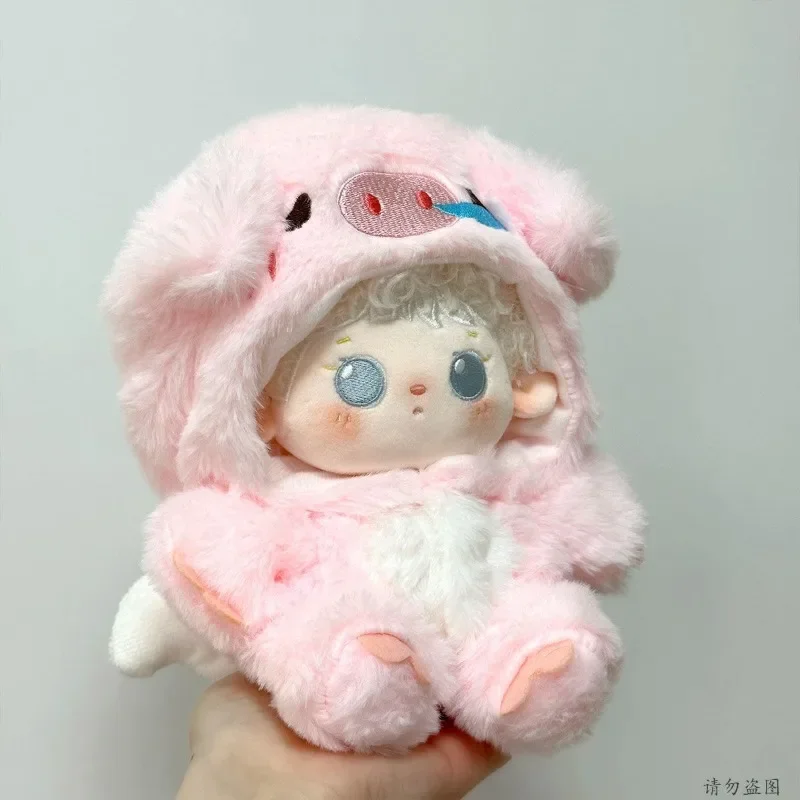 Xiaofei Pig Baby Clothes 20cm Cotton Doll Cute Pink Nose Piggy Plush jumpsuit with Wings Hooded Coat 4
