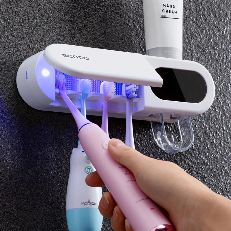 칫솔에 햇살을 UV 칫솔 살균 거치대 벽걸이 자동 살균기 칫솔꽂이