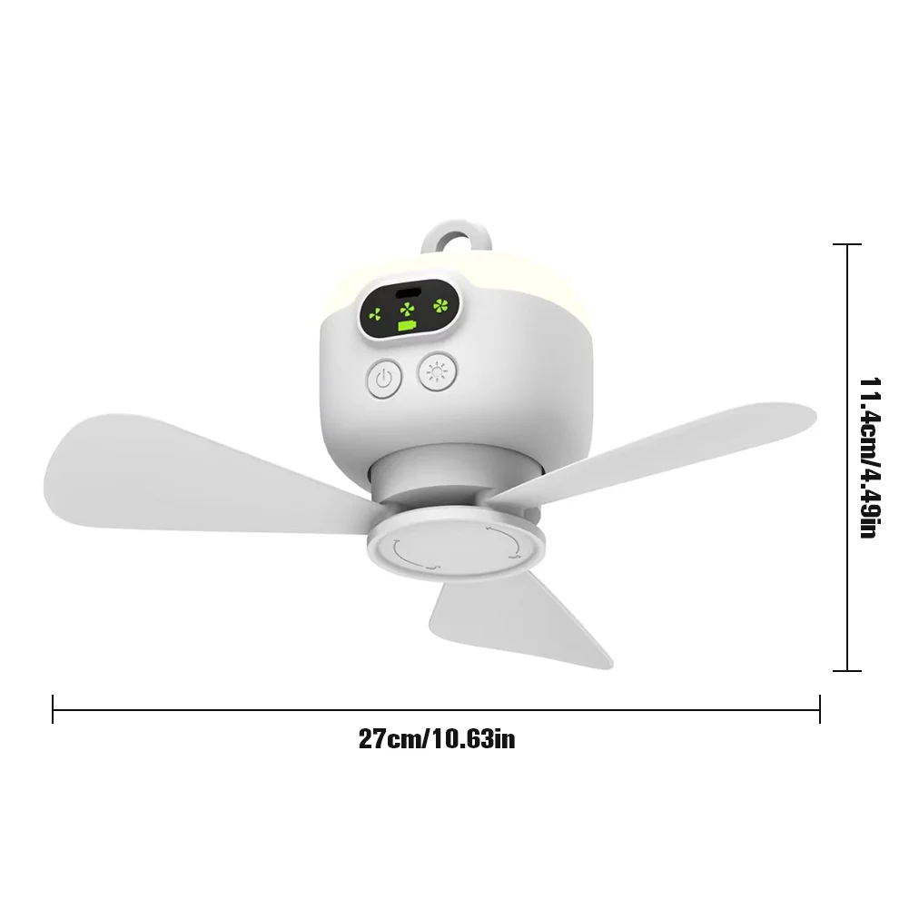 Rechargeable Portable Wireless Ceiling Fan Light for Outdoor Camping
