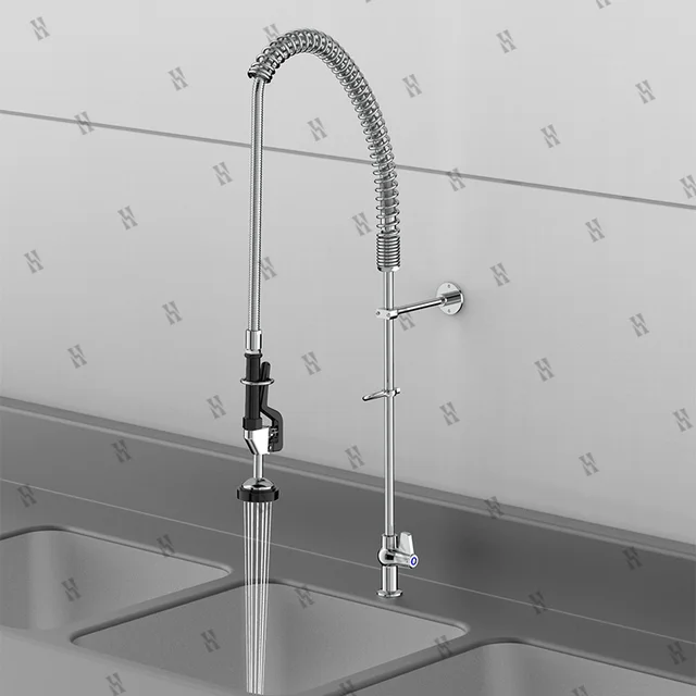 ก๊อกน้ําห้องครัวอุณหภูมิเดี่ยวระดับมืออาชีพพร้อมเครื่องพ่นสารเคมีล้างหน้าหน่วยอ่างล้างจานเชิงพาณิชย์แบบติดตั้งบนดาดฟ้าสําหรับร้านอาหารและบ้าน 3