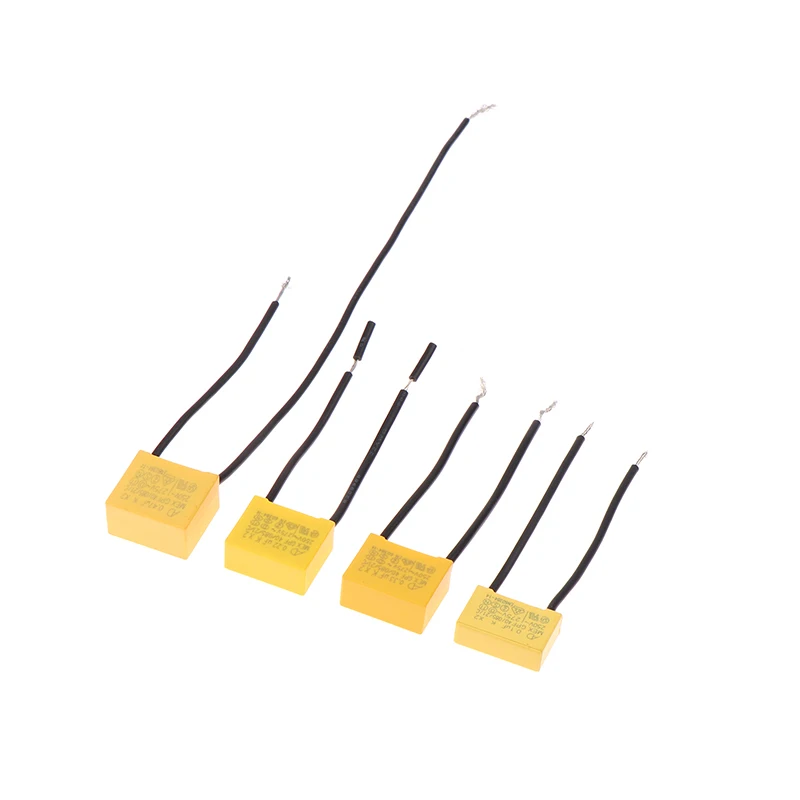 5Pcs AD K X2 Safety Capacitance Tape Line 0.15uF 0.22uF 0.33uF 0.47uF 250V-275V Housing Flexible Wire Capacitor For Touch Switch