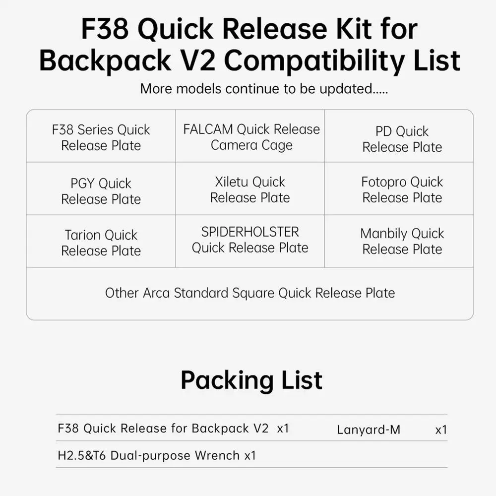 FALCAM F38B3802 F38 Quick Release for Backpack V2