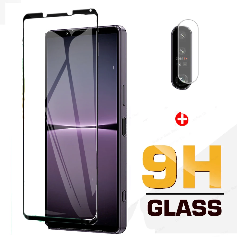 

2 в 1 Защитное стекло для Sony Xperia 1 10 IV Защитная пленка для экрана объектива камеры для Xperia 1 10 II III IV защитное стекло с полным покрытием
