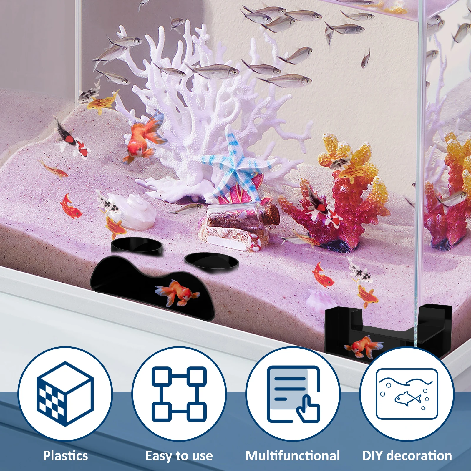 1/2Pcs Aquarium Underground Tunnel Two Hole and L Shaped Design Viewing Fish Shrimp Under Plastic Fish Tank Decoration Accessory
