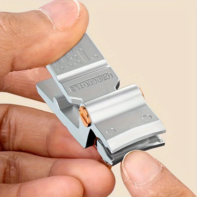 Stainless Steel Manicure Cutter Crocodile-shaped Wide Jaw Nail Clippers Anti-splash Thick Hard Toe Nails Scissors Pedicure Tools