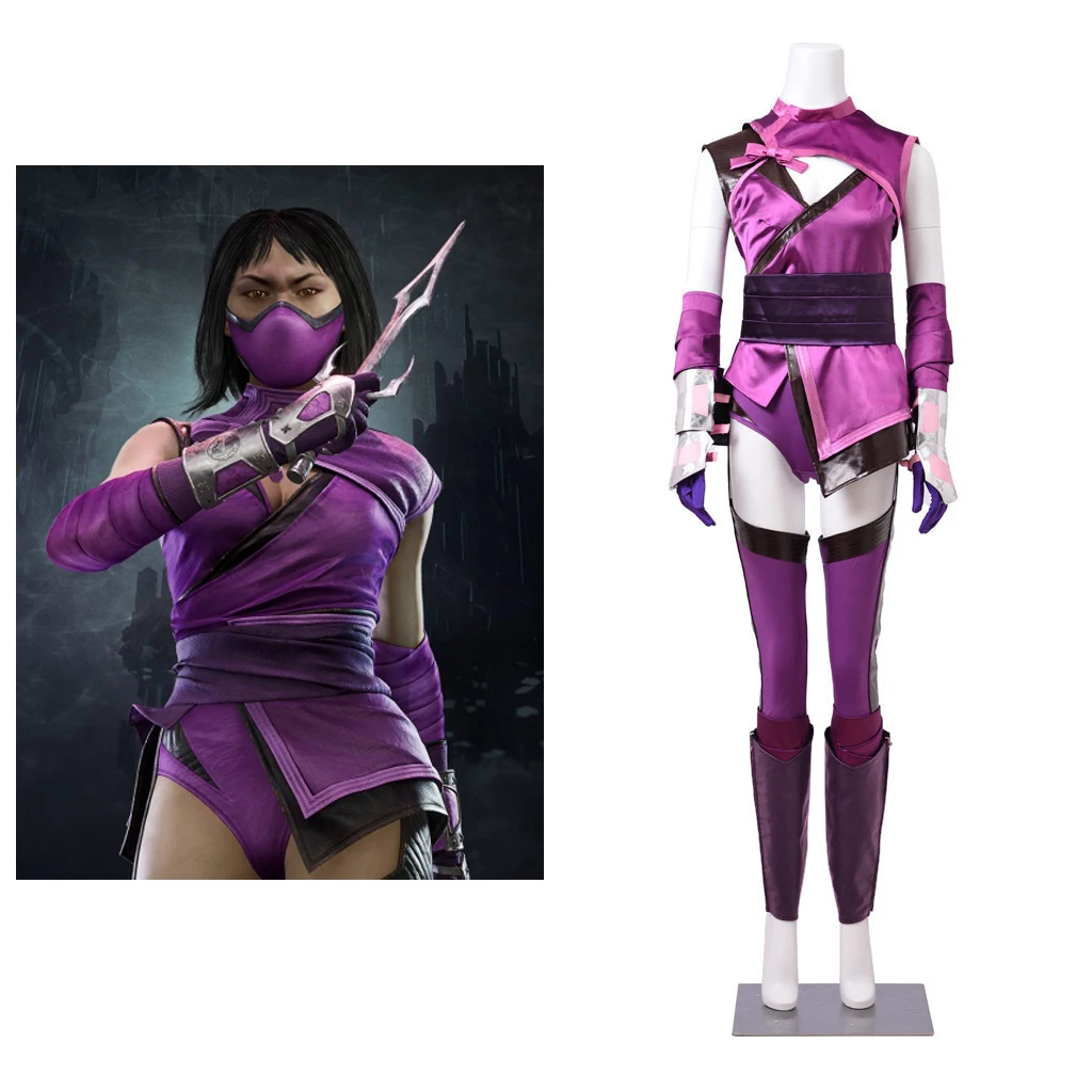 Mortal Kombat Mileena Women Purple Sexy Outfit Party Carnival Halloween Cosplay Costume
