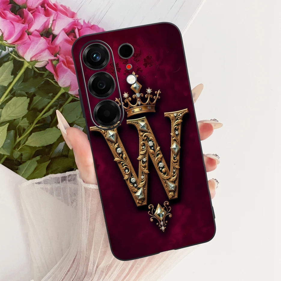 Cute Crown Letters Soft Silicone Phone Case - Stylish Protective Cover