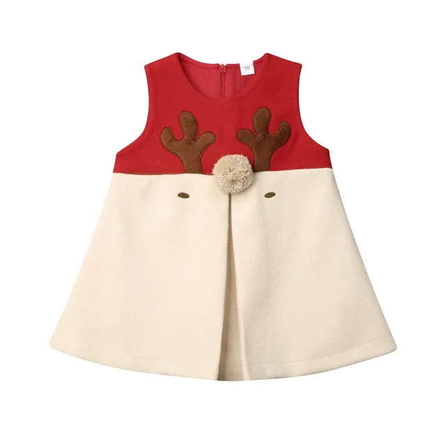 Kleid Rot Weiß mit Rentier
