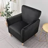 1pc Velvet Armchair Chair Covers Super Soft Elastic Club Chairs Slipcovers Solid Color Single sofa Cover for Banquet Hotel Home 6