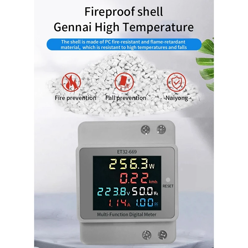 Electricity Meter Intelligent Electricity Meter 220V Voltage Current Power Frequency Factor Rail Type Meters
