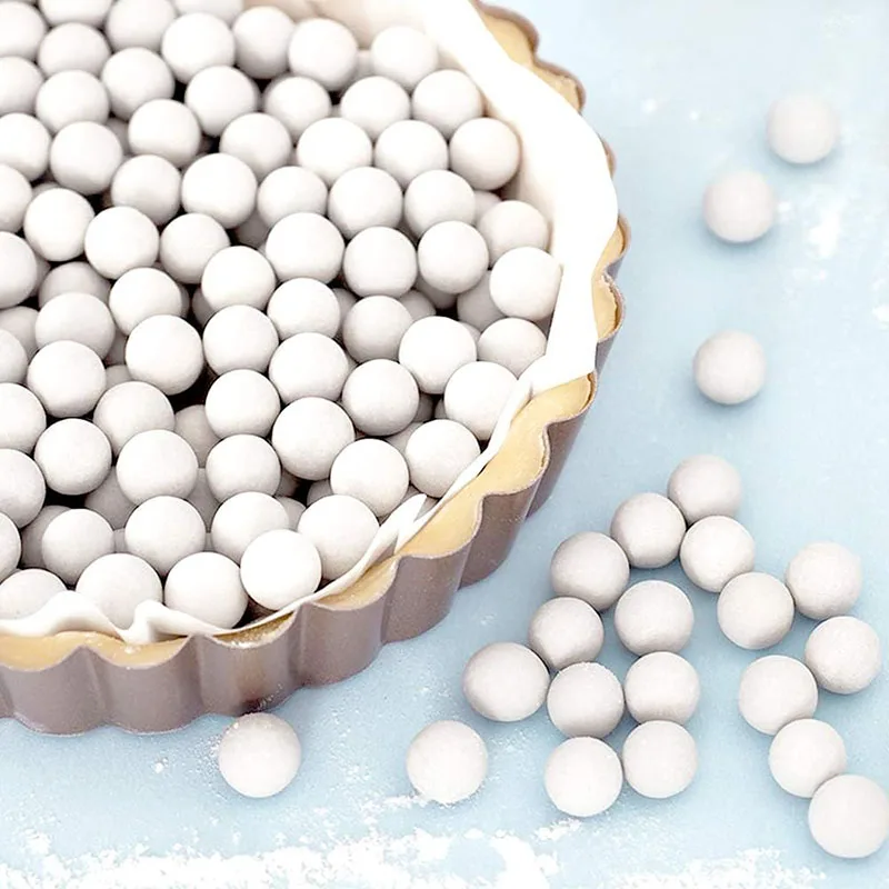 10mm White Pie Weights with Canvas Bag Ceramic Pie Crust Weights Pan Stoneware for Blind Baking Pastry Baking Beans Beads