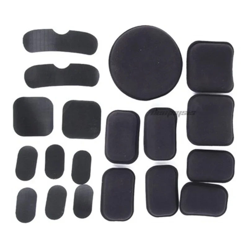 Tactical Helmet Soft Pad Durable 19Pcs / Set Combat Paintball Helmet Pads Hunting Shooting Helmet Protective Pads