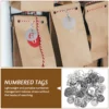50 Pcs Stainless Steel Number Plate Key Labels with Rings Tags Round Hanging for Luggage Metal Numbered Keyring 5