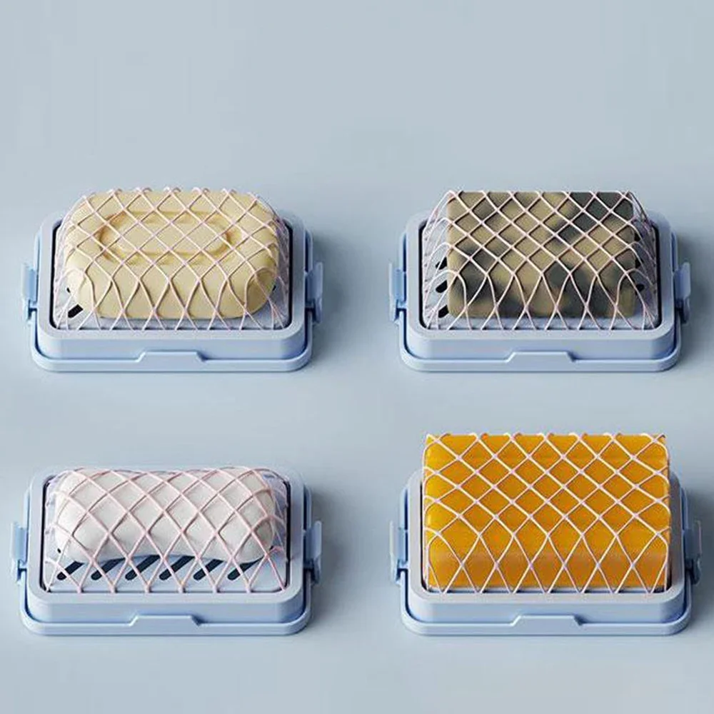 Description Picture 5 of itemHigh Elastic Mesh Soap Box Multifunctional Laundry Household Bathroom Non-slip Drain Soap Storage Box Portable Soap Holder