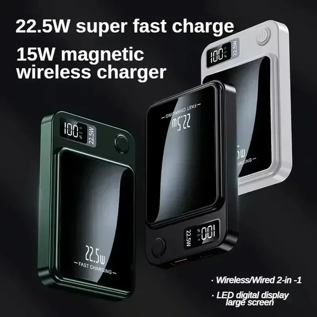 100000mAh Magnetic Power Bank Wireless Fast Charger For Magsafe Portable Auxiliary Battery Pack For iphone Huawei Samsung 2025 - Image 4