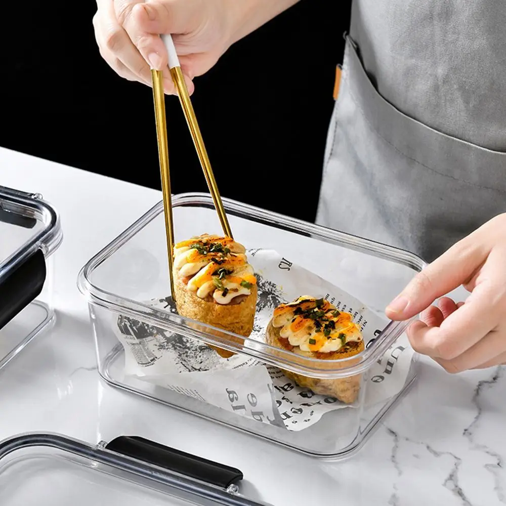 1Pcs S/M/L Refrigerator Frozen Crisper Kitchen Sorting Storage Box Plastic Rectangular Refrigerator Box with Lid Organizer