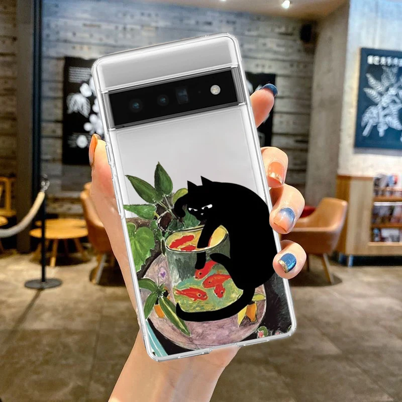 Lovely Cat Playing Design Soft TPU Phone Case Cover