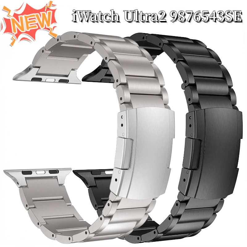 Titanium Strap For Apple watch Ultra 49mm 45mm 44mm 42mm 40mm 41mm 38mm Stainless Steel Bracelet For iwatch 8 7 6 5 4 3 SE Belt