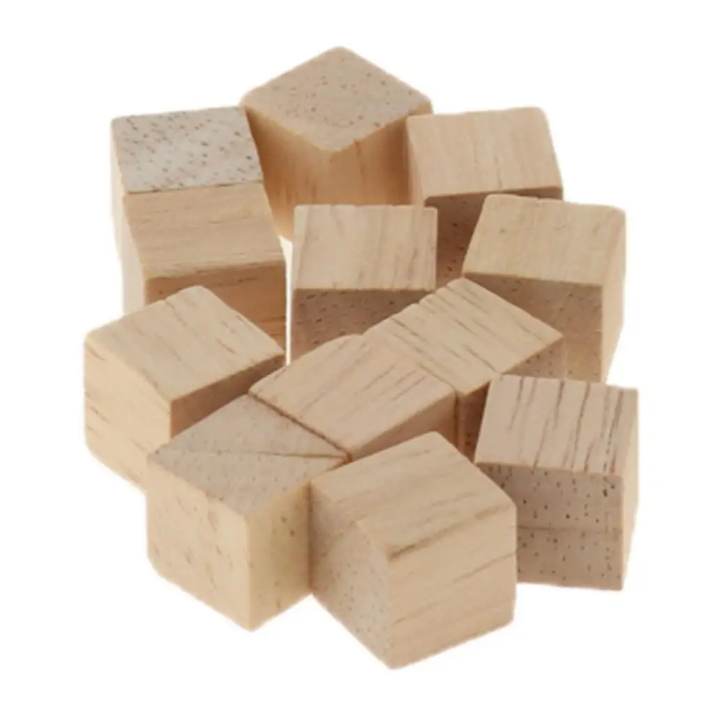 1cm Wooden Cubes Bulk Unfinished Wood Blocks for Baby Shower, Math Teaching Aids, DIY , Building Bricks - 100PCS Per Order 6