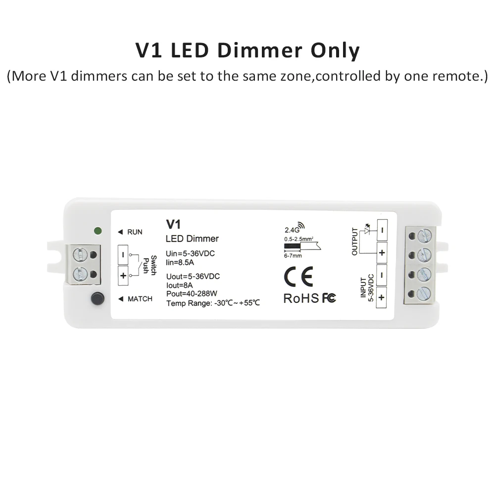 ตัวเลือกสินค้า รีโมทคอนโทรลแสง LED ไร้สาย 4 โซน