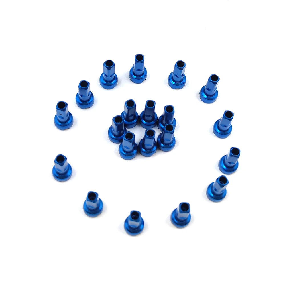 Funnrunn Ultralight 0.5g/PC Bicycle Spoke MV Blue Nipples14G Gauge 2.0 14mm HighStrength Aluminum Alloy Round Head MTB Road Bike