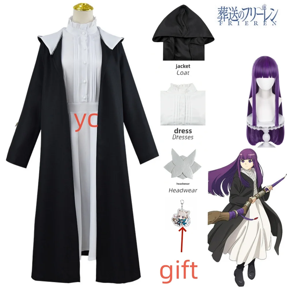 Fern Cosplay Costume include Cloak Coat Dress Headwear For Halloween Comic Con Fern Outfits