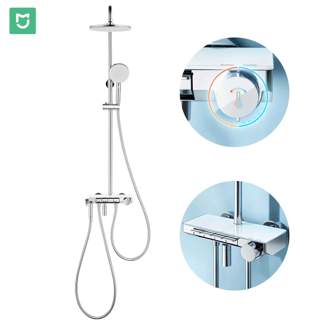 MijiatemperaturecontrolshowerheadsetS1Oversizedglassshelf