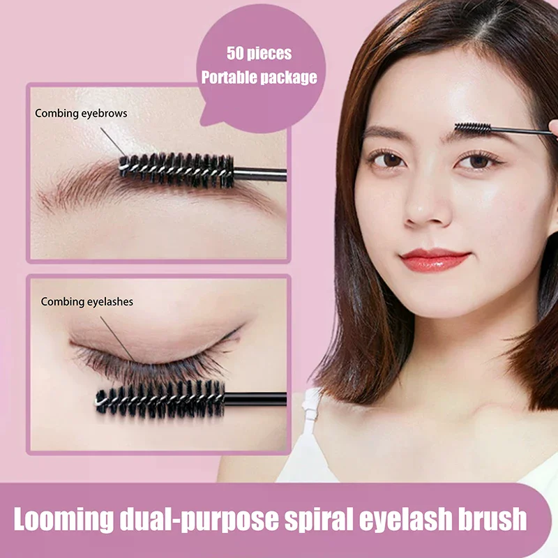 Double-Ended Makeup Eyelash Brushes Disposable Eyelash Brush Plastic Handle Mascara Wand Applicator Lashes Extension Tools
