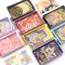 Autocollant d'estampage à chaud de Style chinois, en boîte, KawaiiDIY, décoration pour Scrapbook, papeterie, peinture auto adhésive