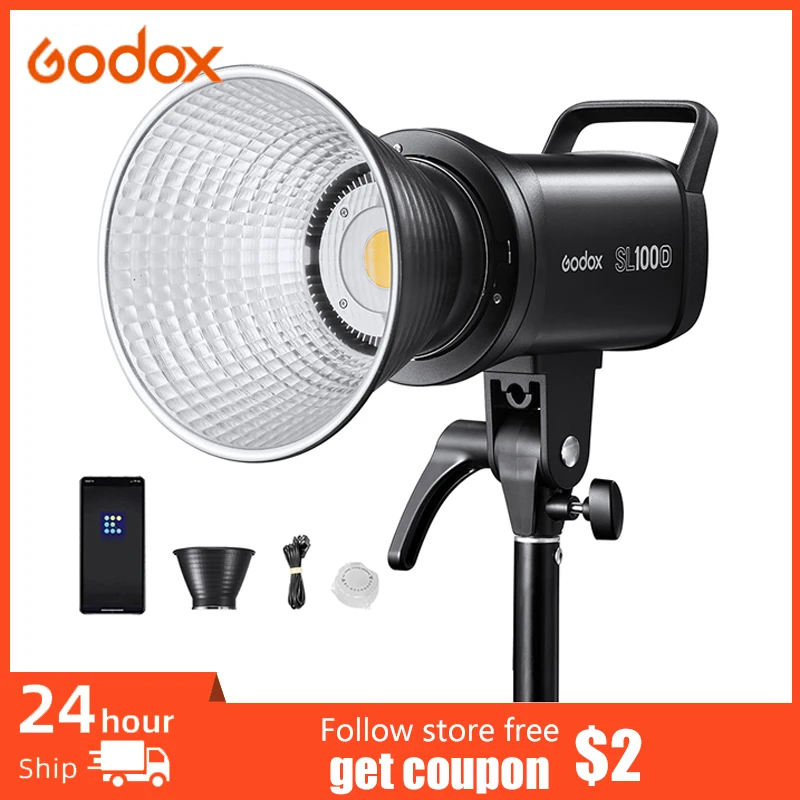 Godox SL100Bi LED 비디오 라이트 2800k-6500k 이중 색상 버전 LCD 패널 Photogranphy 연속 출력 Bowens Mount Studio Light