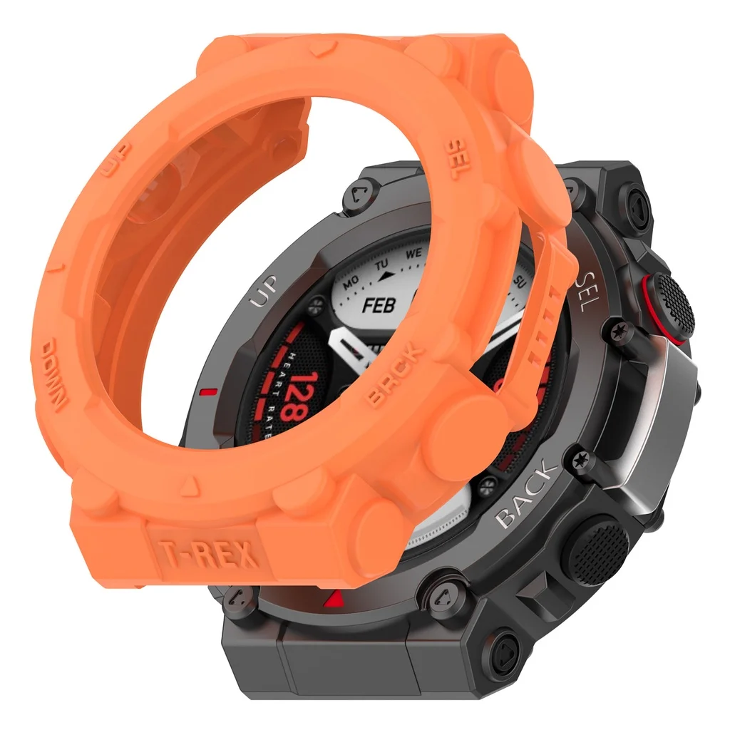 Suitable for Huami Amazfit T-Rex 2 soft silicone TPU protective sleeve frame watch screen protector case apple watch screen protector case watch case watch protective case watch cover watch protective cover tpu protective case bumper protective case