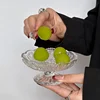 Small Embossed Glass Fruit Bowl Crystal Clear Pedestal Serving Dish for Dessert Snacks Elegant Storage Tray Compact Table Decor 5