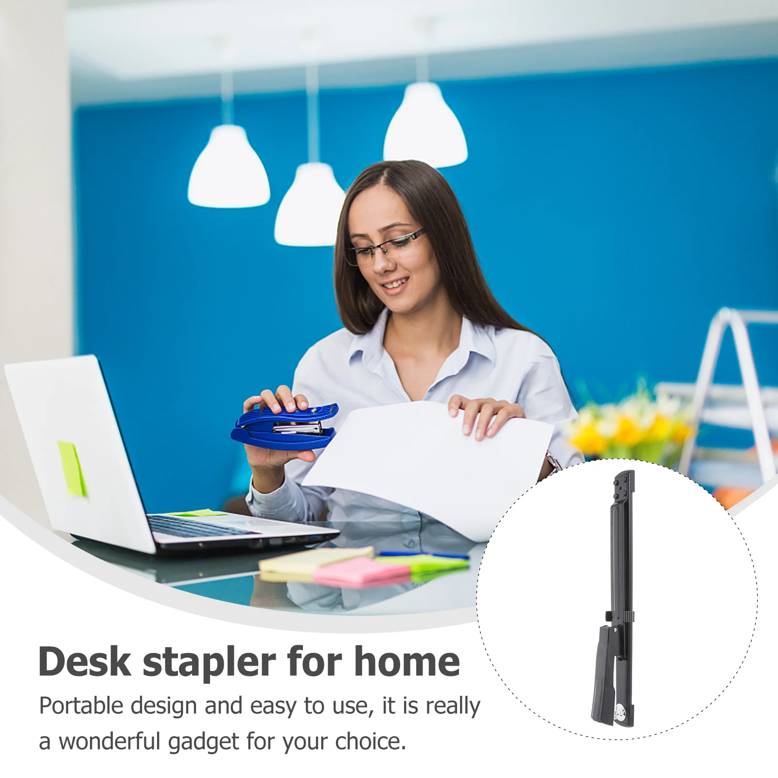 Long Arm Document Stapler Metal Special Sewing Machine Staple Lengthening Document Stapler Paper Stapling Home Office Binding