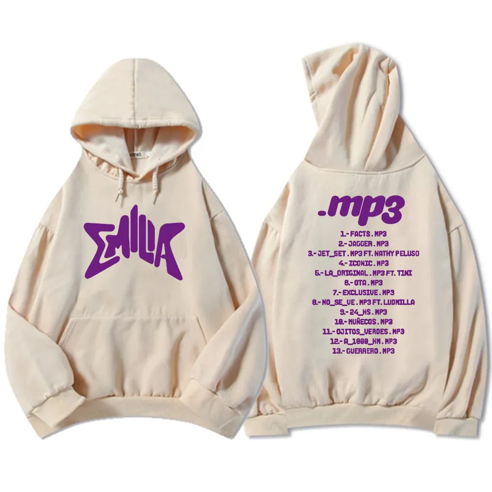 Streetwear Album MP3 Emilia Mernes Hoodies Hip Hop Men Hooded Sweatshirts Sudaderas Hombre Comfortable Long Sleeve Clothes Mens 4