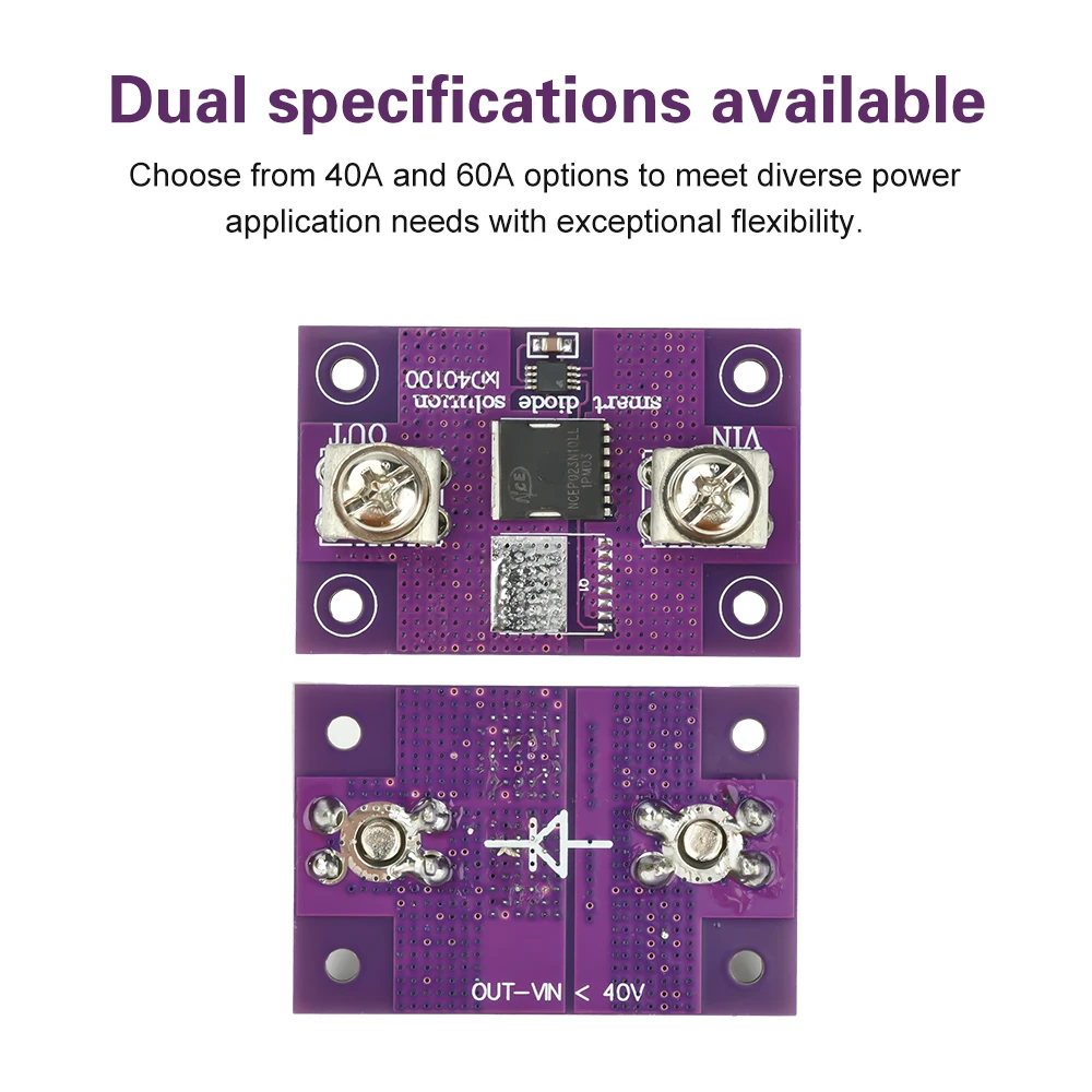 40a 60a Without Grounding, No Voltage Limitation, Ideal Diode Module, Anti Backflow And Anti Reverse Connection