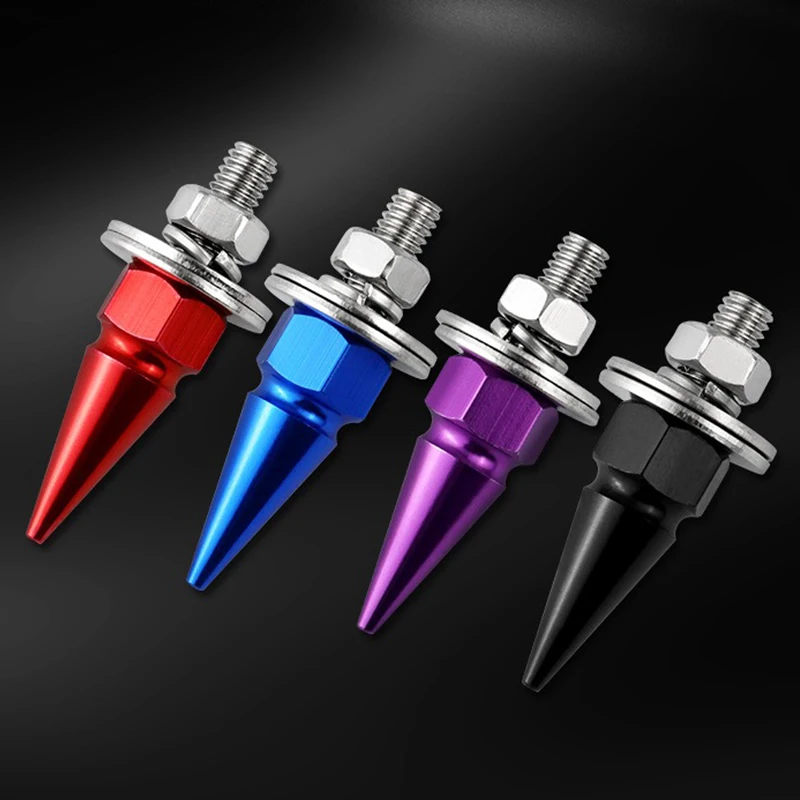M6 Threaded Tips Screw 1-4pcs Car Modified Fasteners Fender Washer Bumper Engine Screws License Plate Aluminium Alloy Bolts