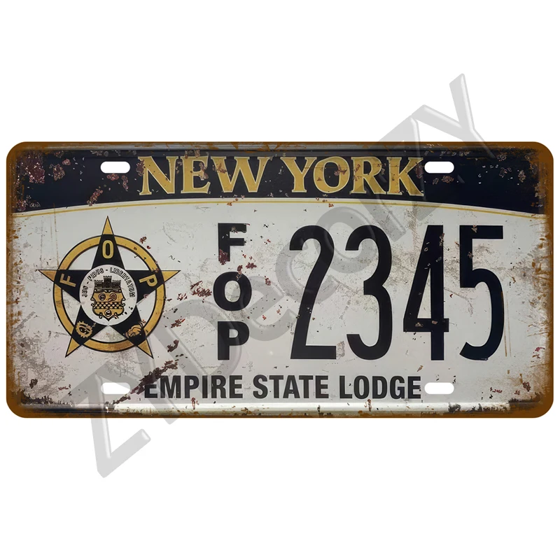 Famous State Car Tinplate Plate Plaque Tin Sign Wall Decor Route 66 Metal Sign Vintage Bar Decor Number Poster Art USA Craft