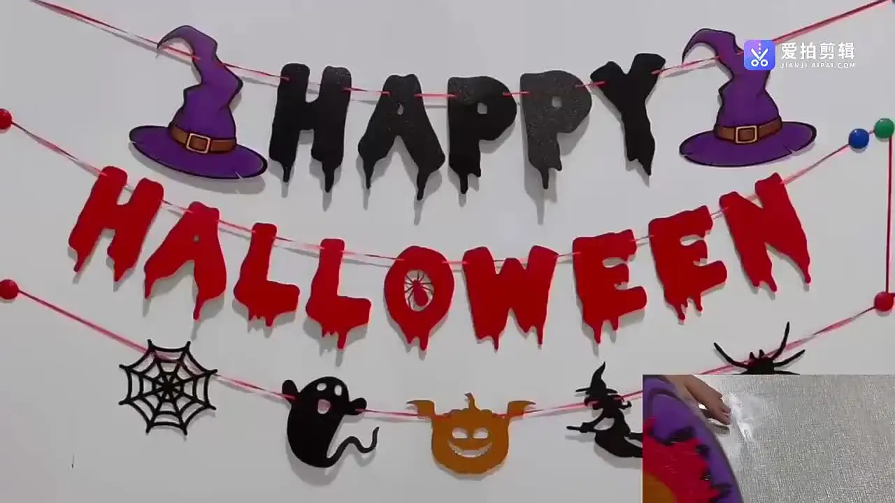 Happy Halloween Banner – Gruselige Papier-Girlande Mit Kürbissen & Spinnen Für Party-Deko (13x16 Cm)