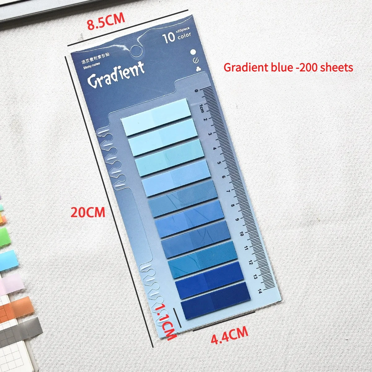 Colorful Transparent Index Memo Pads - Self-Adhesive Sticky Notes for Office & School Use (200 Sheets)